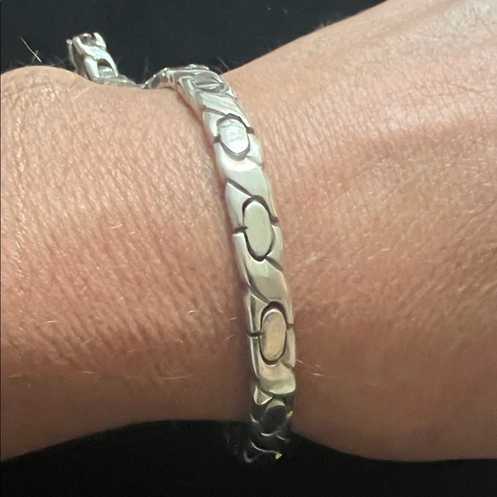 925 STERLING SILVER VINTAGE MEXICO LINK BRACELET.  SUPER NICE!